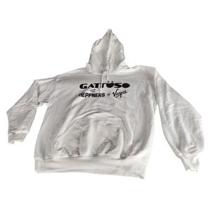 Virgin Records Hoodie Mens L Gildan Gattuso with The Heppners White Athleisure